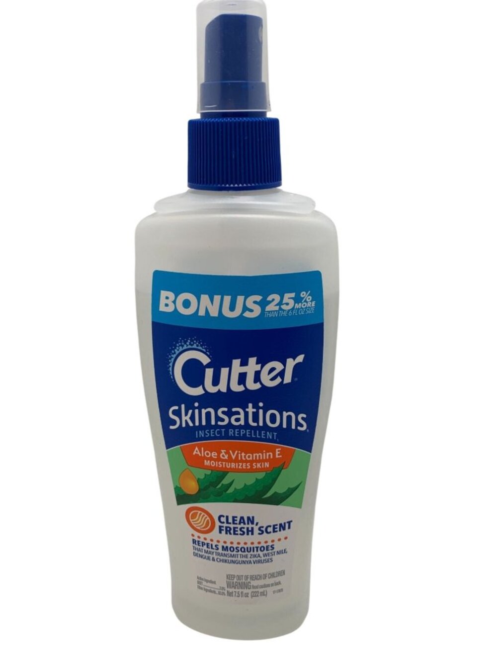 Cutter Skinsations Insect Repellent Spray With Aloe & Vitamin E Clean Fresh Scen